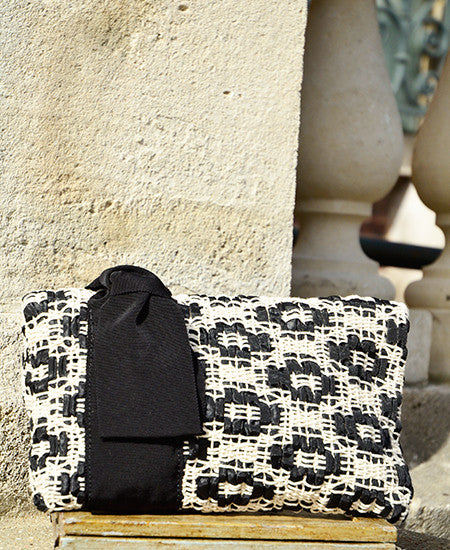 【60%off】Maria La Rosa / bag tour in handwoven fabric (pois pois black)