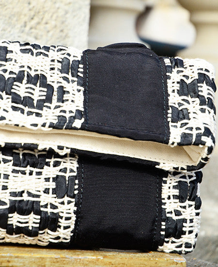 【60%off】Maria La Rosa / bag tour in handwoven fabric (pois pois black)