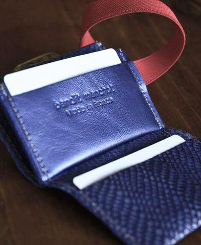 Bandit Manchot / leather multi card holder (blue & silver python)