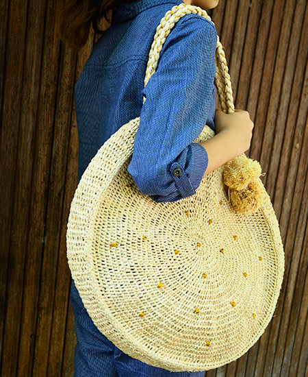 【50%OFF】Obi Obi / women and kids round croched bag (raphia)
