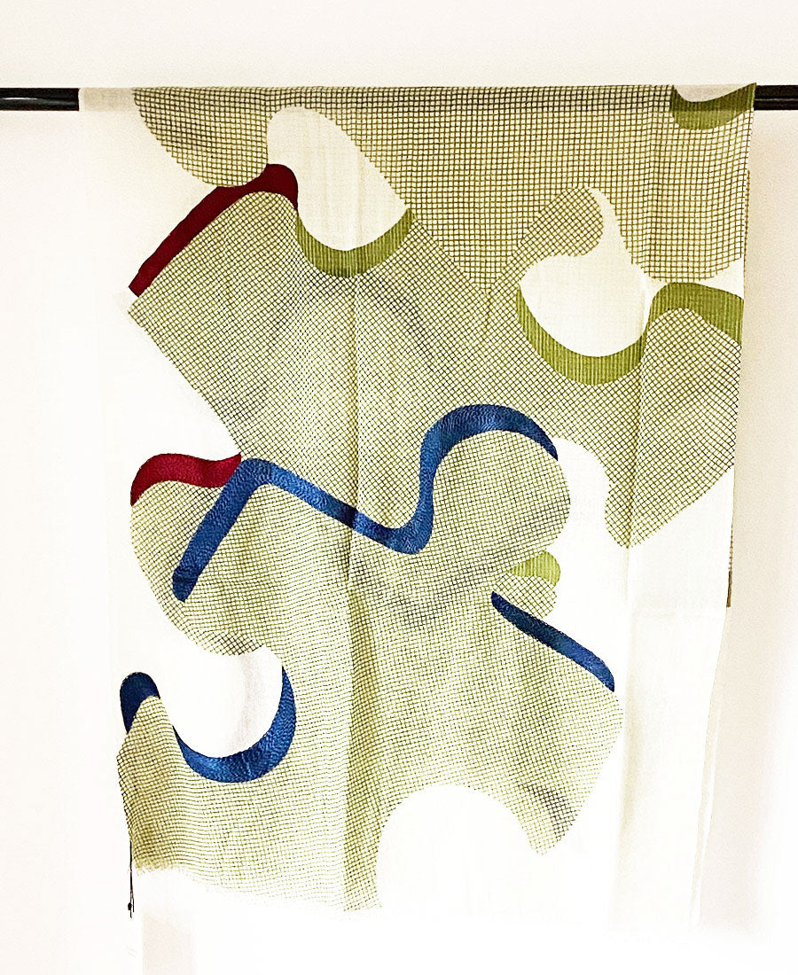 【30%off】Mapoesie / foulard puzzle (Vert)
