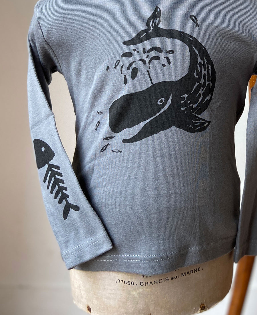 maisongeorgette T-shirts / baleine (gris-b)