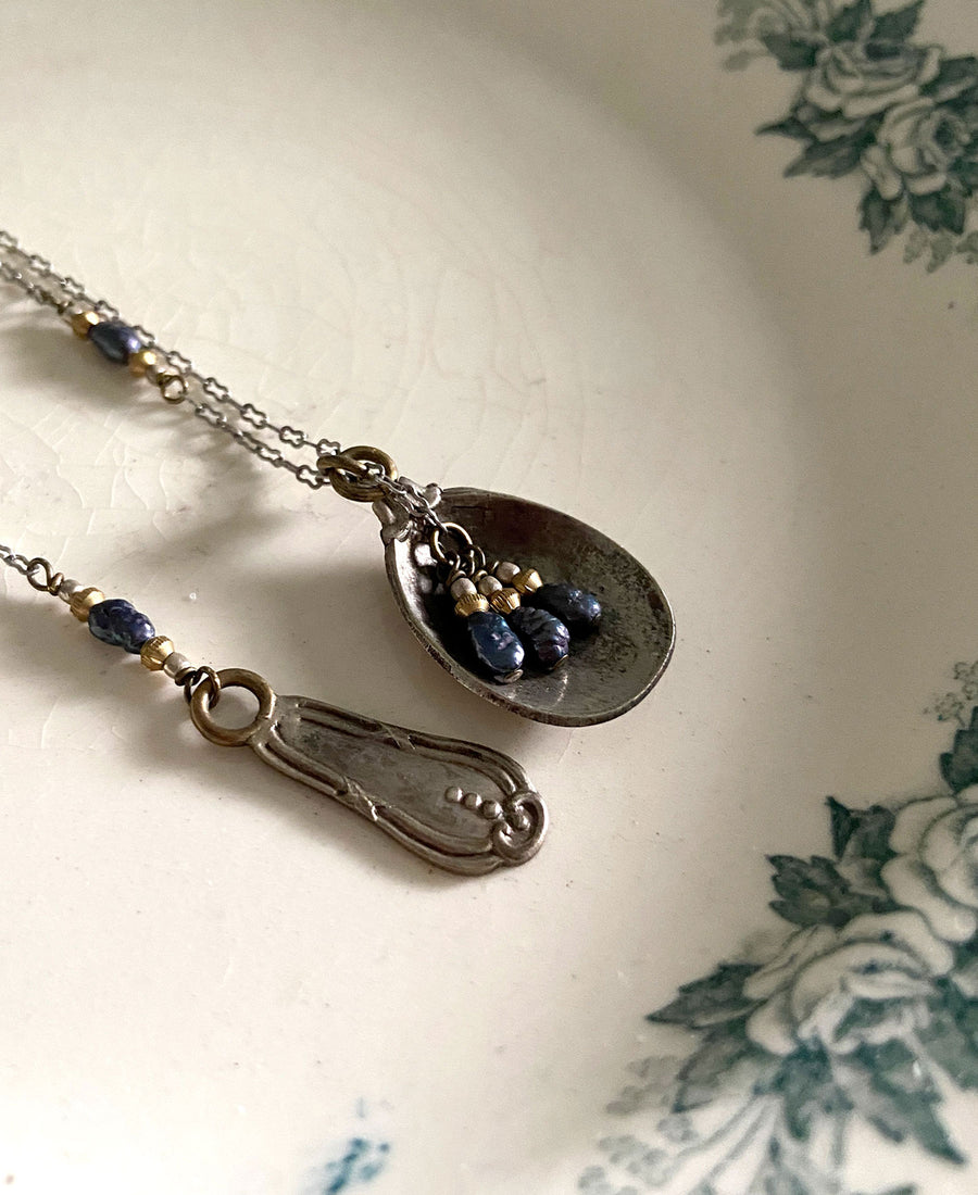 TABITO Jewelry / Vintage spoon necklace, handle (sp06.22aw)
