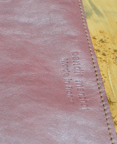 Bandit Manchot / leather XXL zipped purse (shiny smorky rose)