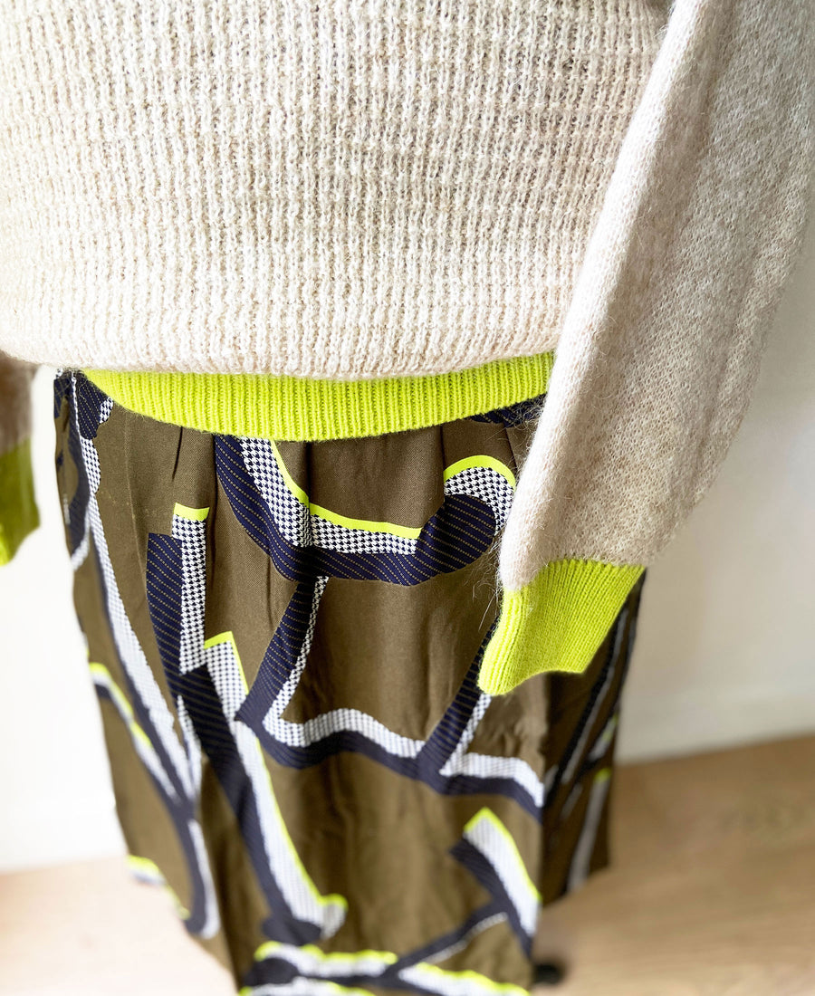 【10%off】Mapoesie / suzanne sweater (Lime)